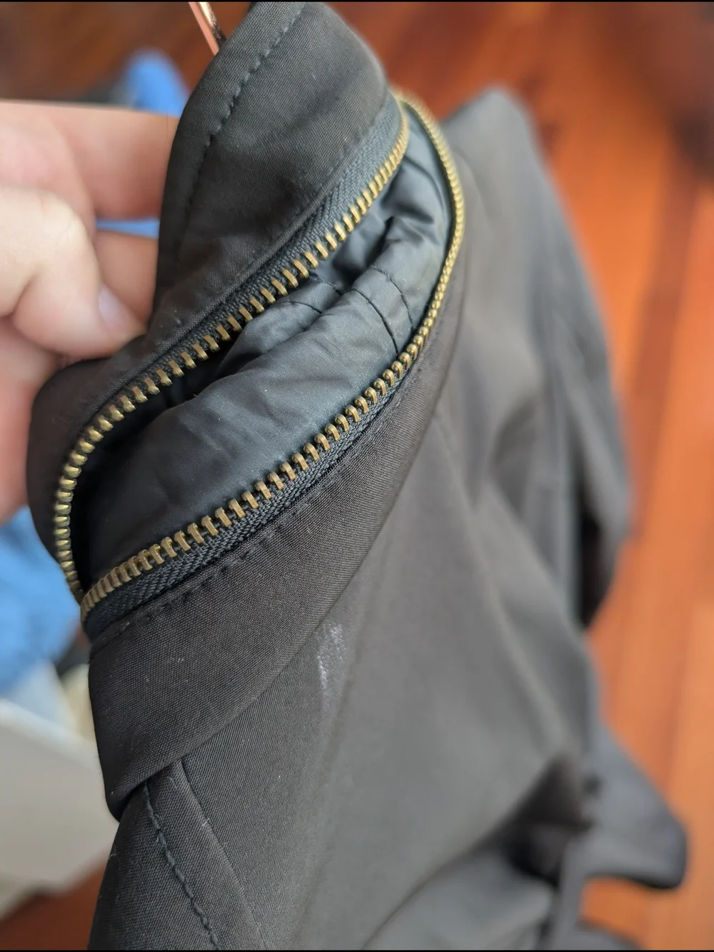 MICHAEL Michael Kors Black Trench Coat with Gold Hardware Accents - Picture 10 of 11